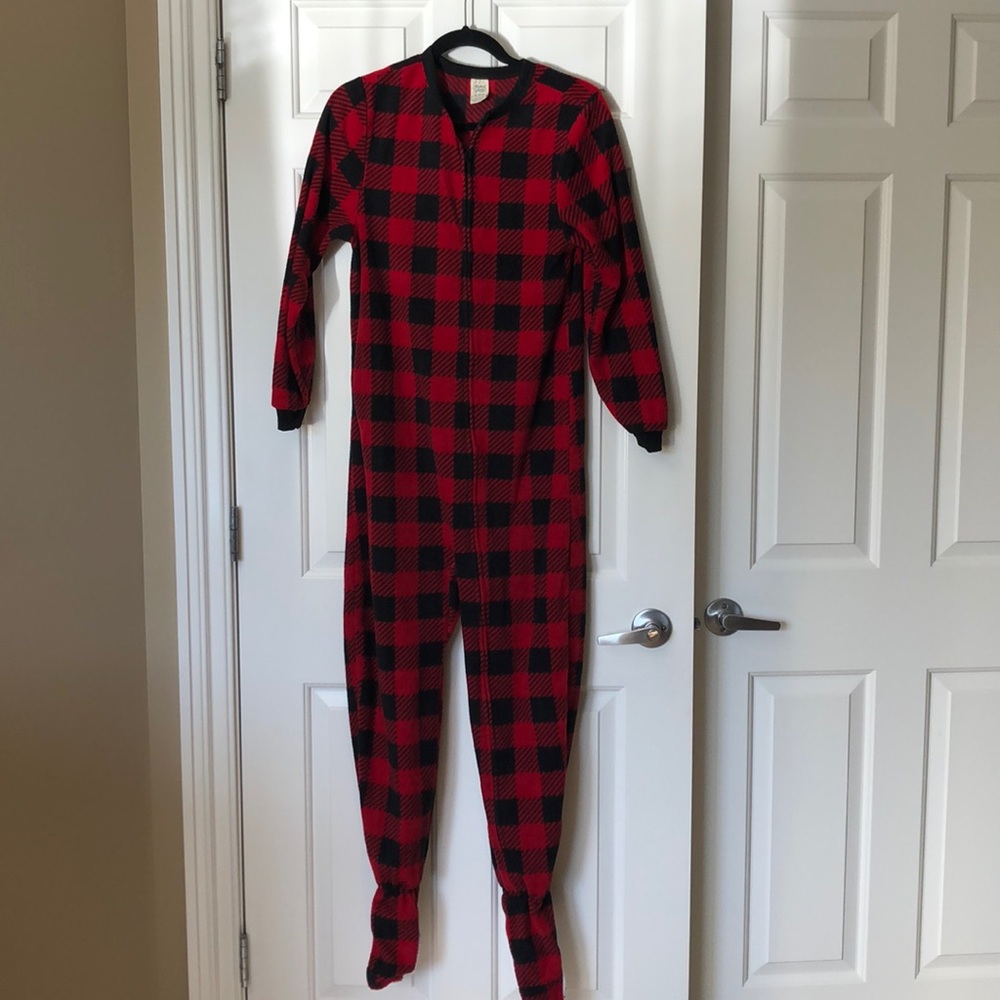 One piece zip up footed PJ’s